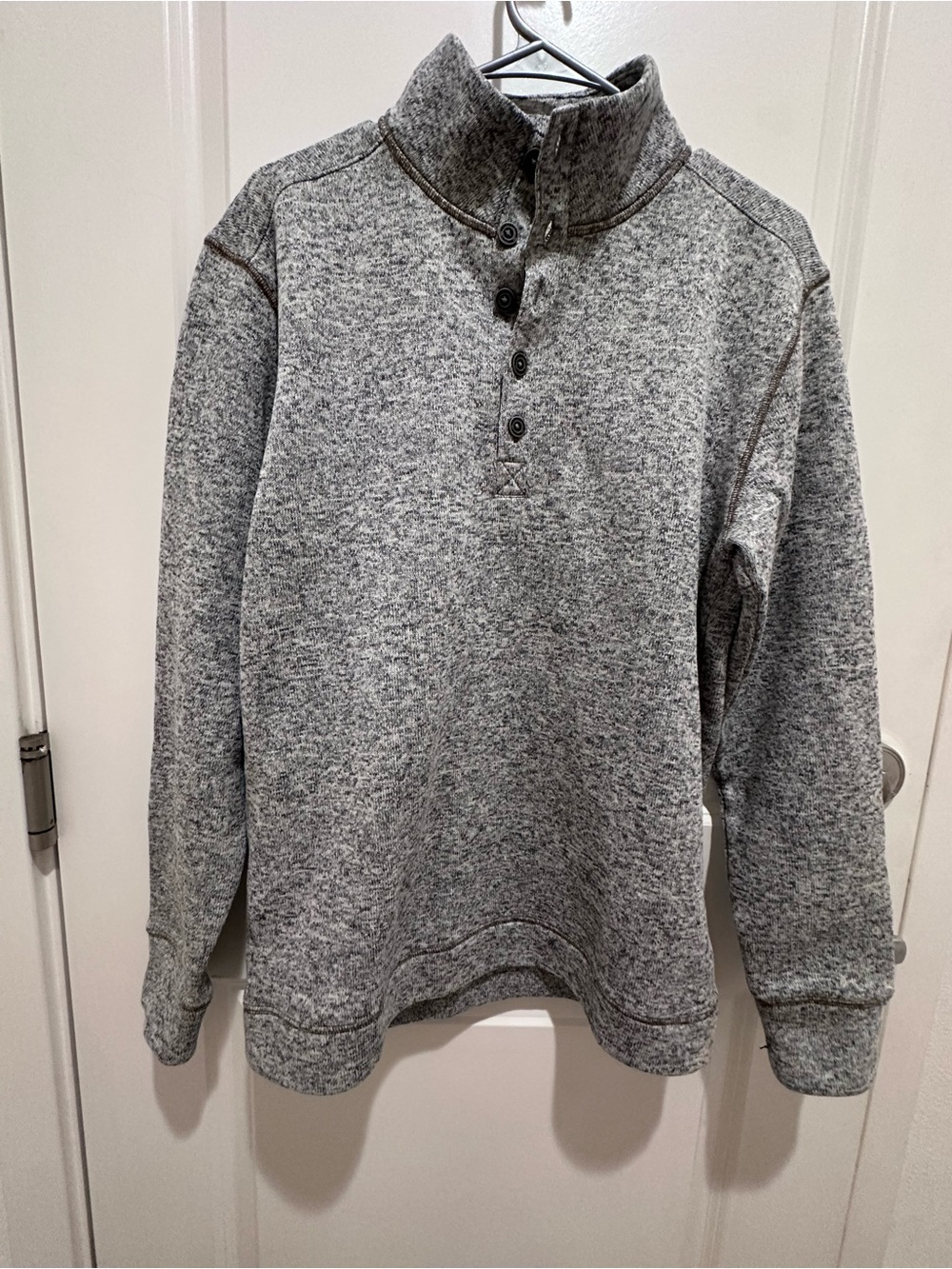 Weatherproof Men's Heather Gray Zip-Up Mock Neck Sweater